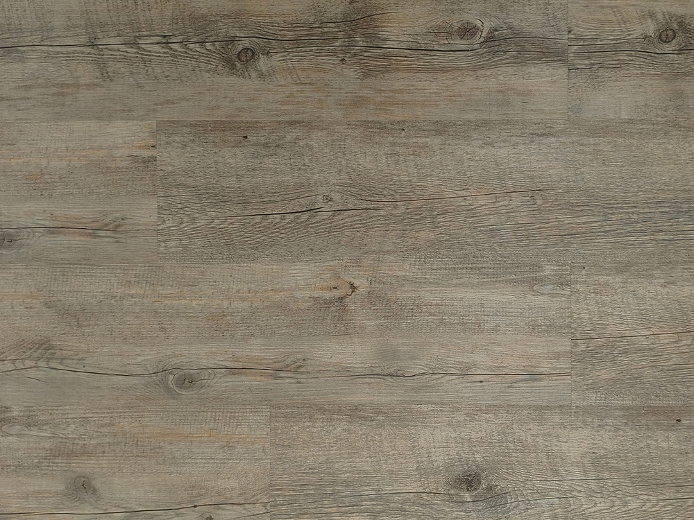 Lantai LVT Butir Kayu Abu-abu Muda Coklat 7,25×48