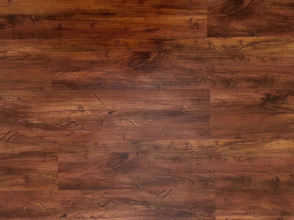 Lantai SPC Butir Kayu Coklat Tua 6×36