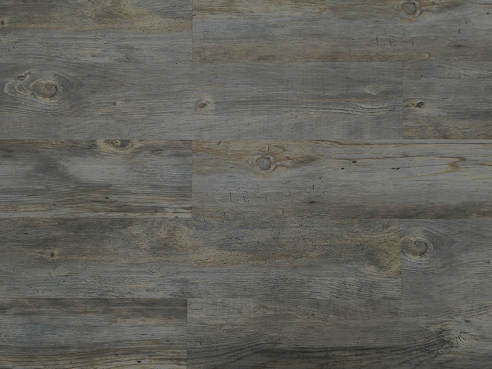 Lantai SPC Butir Kayu Abu-abu Tua 7,25×48